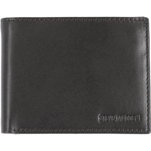 Men's Slim Wallet with Attached Flip Pockets Coffee